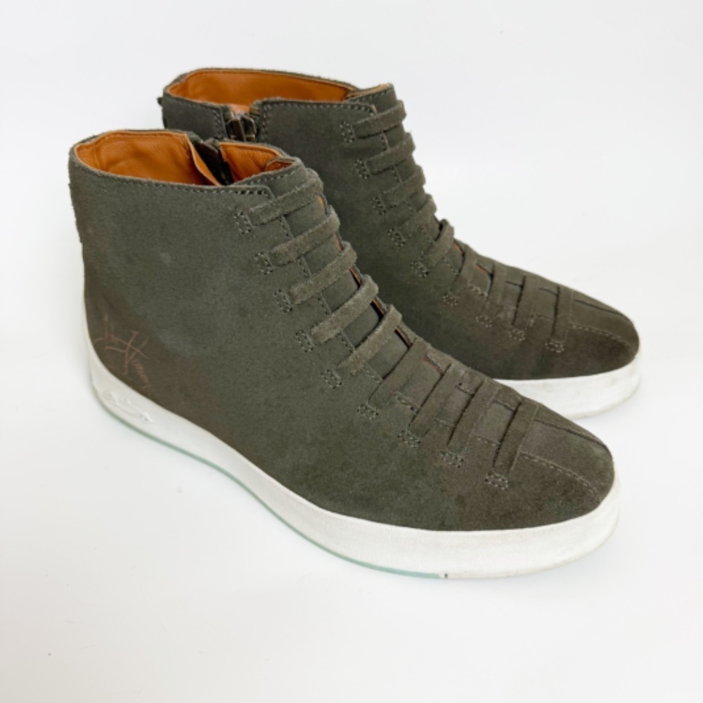 John Fluevog Mark V Olive Ankle Boots Mens Size 8
